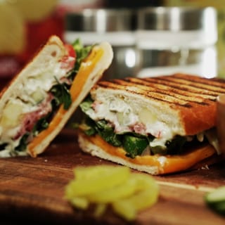 Sautéed Veggie & Cheddar Panini